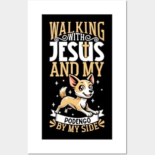 Jesus and dog - Portuguese Podengo Posters and Art